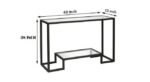 Glass Top Console Table by Artyfer |  Metal Console Table In Black Finish | Rectangular Transparent Glass Top - Image 2