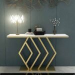 Console Table Golden Design by Artyfer | Classic Console Table In Geometric Pattern | Console Table for Living Room