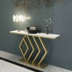Console Table Golden Design by Artyfer | Classic Console Table In Geometric Pattern | Console Table for Living Room - Image 2