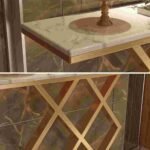 Console Table for Living Room by Artyfer  | Contemporary Console Table in Geometric Criss Cross Pattern | White Marble Top - Image 2