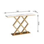 Console Table for Living Room by Artyfer  | Contemporary Console Table in Geometric Criss Cross Pattern | White Marble Top - Image 3
