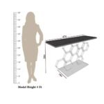 Honeycomb Console Table by Artyfer | Metal Console Table for Living Room | Black Marble Top and Copper Metallic Finish - Image 3