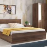 Engineered Wood Bed  | Queen Size Bed with Storage In Classic Walnut Finish | Wooden Bed for Storage Solution | Double Queen Size Bed for Small Space