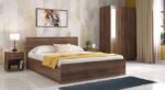 Engineered Wood Bed  | Queen Size Bed with Storage In Classic Walnut Finish | Wooden Bed for Storage Solution | Double Queen Size Bed for Small Space