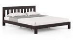 Solid Wooden Bed without Mattress | Queen Size Bed In Mahogany Finish | Low Bed Design for Maximum Comfort and Rich Look - Image 2
