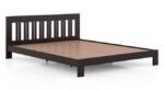 Solid Wooden Bed without Mattress | Queen Size Bed In Mahogany Finish | Low Bed Design for Maximum Comfort and Rich Look - Image 4