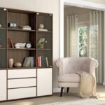 Bookshelf with Glass Door for Study Room Decor | Large Bookshelf Showcase for Living Room | Wooden Bookshelf with Glass Doors | Modern Furniture for Home Decor