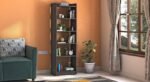 Wooden Bookshelf Design by Artyfer | Engineered Wood Bookshelf in Dark Wenge Finish | Bookshelf with Storage Solution