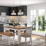 Dining Table with Chairs by Artyfer | Dining Table in Golden Oak Finish | Diner Solid Wood 6 Seater Dining Table with Set of 6 Chairs