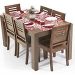 Solid Wood Dining Table Set by Artyfer | 6 Seater Dining Table With Set Of Chairs  | Dining Table in Teak Finish