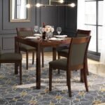 Wood Dining Table Set by Artyfer | Dining Table in Dark Walnut Finish | 4 To 6 Extendable Dalla Solid Wood Dining Table With Set Of Chairs