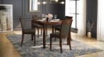 Wood Dining Table Set by Artyfer | Dining Table in Dark Walnut Finish | 4 To 6 Extendable Dalla Solid Wood Dining Table With Set Of Chairs