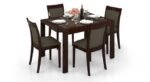 Wood Dining Table Set by Artyfer | Dining Table in Dark Walnut Finish | 4 To 6 Extendable Dalla Solid Wood Dining Table With Set Of Chairs - Image 2