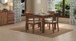 Dining Table Set by Artyfer | 4 Seater Dining Table Set with Chairs | Brown Wooden Dining Table Set