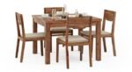 Dining Table Set by Artyfer | 4 Seater Dining Table Set with Chairs | Brown Wooden Dining Table Set - Image 2