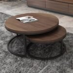 Metallic Center Table for Living Room | Wooden Top Coffee Tables Set for Home Decor | Modern Design Center Table for Sitting Room - Image 2