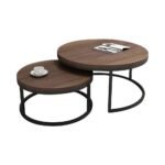 Metallic Center Table for Living Room | Wooden Top Coffee Tables Set for Home Decor | Modern Design Center Table for Sitting Room - Image 3