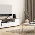 Wooden TV Unit with Storage by Artyfer | Engineered Free Standing TV Unit in White Finish | Deep Drawers for Storage Solution