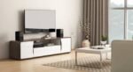 Wooden TV Unit with Storage by Artyfer | Engineered Free Standing TV Unit in White Finish | Deep Drawers for Storage Solution