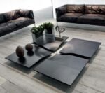 Living Room Centre Table Design | Set of 4 Square Black Center Table | Luxury Centre Table Set for Home Decor