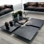 Living Room Centre Table Design | Set of 4 Square Black Center Table | Luxury Centre Table Set for Home Decor