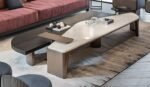 Marble Top Center Table Design for Rich Look – Long Set of 2 Designer Centre Table for Living Room Decor - Image 4