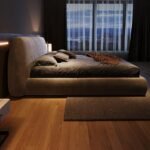Luxury Double Bed in King Size | Cushioned Low Floor King Size Bed with Backside | Modern Bed Design for Rich Bedroom Interiors - Image 3