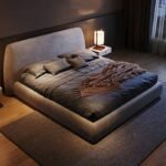 Luxury Double Bed in King Size | Cushioned Low Floor King Size Bed with Backside | Modern Bed Design for Rich Bedroom Interiors