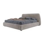 Luxury Double Bed in King Size | Cushioned Low Floor King Size Bed with Backside | Modern Bed Design for Rich Bedroom Interiors - Image 4