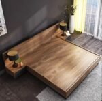 King Size Bed Design for Rich Look | Handmade Wooden Bed in King Size | Natural Wood Modern Bed Frame with Backside - Image 4