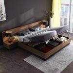 King Size Bed Design for Rich Look | Handmade Wooden Bed in King Size | Natural Wood Modern Bed Frame with Backside - Image 3