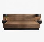 King Size Bed Design for Rich Look | Handmade Wooden Bed in King Size | Natural Wood Modern Bed Frame with Backside - Image 5