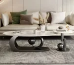 Living Room Centre Table Design with Color Variations in Original PVD – Italian Composite Marble Top Center Table for Living Room - Image 3