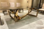 Luxury Dining Table with Chairs – Glass Top Dining Table for Large Space Dining Area | Italian Design Dining Room Furniture - Image 2