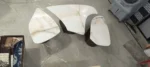 Centre Table for Sofa Set – Custom Set of 3 Extendable Center Table for Living Room in White Top - Image 2