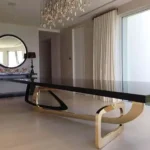 Luxury Dining Table with Chairs – Glass Top Dining Table for Large Space Dining Area | Italian Design Dining Room Furniture