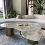 Centre Table for Sofa Set – Custom Set of 3 Extendable Center Table for Living Room in White Top
