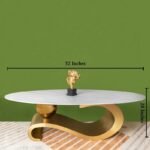 Monala Centre Table for Living Room – Designer Coffee Table in Stainless Steel | White Marble Top Centre Table Design for Luxury Look | Modern Design Coffee Table for Drawing Room - Image 3