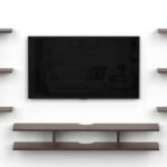 Wall Mounted TV Unit Design by Artyfer | Engineered Wood TV Unit in Wenge Finish | TV Unit for Living Room