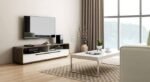 Engineered Wood TV Unit by Artyfer | Free Standing TV Unit in Columbian Walnut Finish | Brown and White Wood Finish - Image 2