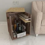 Home Mini Bar Cabinet for Small Space | Wooden Mini Bar Design for Home | Modern Liquor Bar Cabinet for Living Room