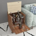 Modern Bar Cabinet | Liquor Mini Bar Design for Home | Small Space Mini Bar at Home | Living Room Bar Cabinet | Wine Cabinet on Wheels