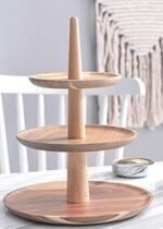 3 Tier Acacia Cake Stand – Wooden Dessert Stand | Buffet Decor | - Image 2