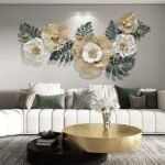 Metal Decorative for Wall – A Unique Combination of Color and Art | Handmade Floral Wall Accent for Living Room and Bedroom | Metallic Large Wall Decor