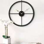 Wall Clocks for Living Room | Big Metallic Vintage Black Wall Clock for Home Decor | Roman Clock for Living Room Wall