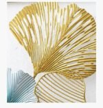 Metal Decor for Wall – Big Designer Wall Art with Frame | Golden and Purple Leaves Design Large Wall Decor for Long Wall - Image 2