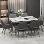 Marble Dining Table Set with Both 4 Chairs and 6 Chairs Option – Perfect Dining Table Design for Small Dining Area
