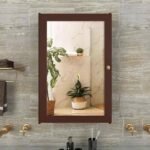 Wooden Bathroom Cabinet by Artyfer | Modern Bathroom Cabinet with 3 Spacious Shelves | Solid Brown Structured  Bathroom Cabinet
