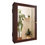 Wooden Bathroom Cabinet by Artyfer | Modern Bathroom Cabinet with 3 Spacious Shelves | Solid Brown Structured  Bathroom Cabinet - Image 2