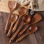 Wooden Cooking Utensils Set of 6 – Handmade Non Stick Cooking Utensil - Image 2
